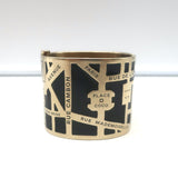 Chanel 2015 Rue Cambon Wide Cuff Bracelet Black Enamel