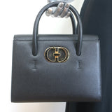 Christian Dior St. Honore Medium Tote Black Grained Leather Crossbody Bag