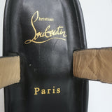 Christian Louboutin Bikool Spike Sandals Black Leather Size 37.5 Platform Heels