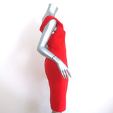 Alice + Olivia Sienna Off the Shoulder Sheath Dress Red Stretch Jersey Size 6