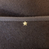 Peter Cohen Leather-Sleeve Cashmere Belted-Side Dress Brown Size Small NEW