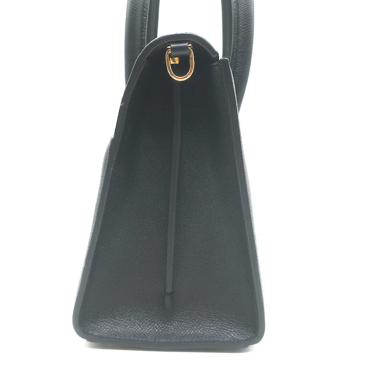 Christian Dior St. Honore Medium Tote Black Grained Leather Crossbody Bag