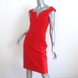 Alice + Olivia Sienna Off the Shoulder Sheath Dress Red Stretch Jersey Size 6