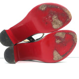 Christian Louboutin Bikool Spike Sandals Black Leather Size 37.5 Platform Heels