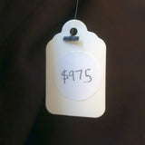 Peter Cohen Leather-Sleeve Cashmere Belted-Side Dress Brown Size Small NEW