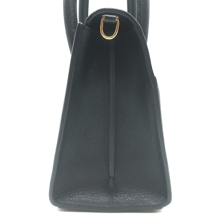 Christian Dior St. Honore Medium Tote Black Grained Leather Crossbody Bag