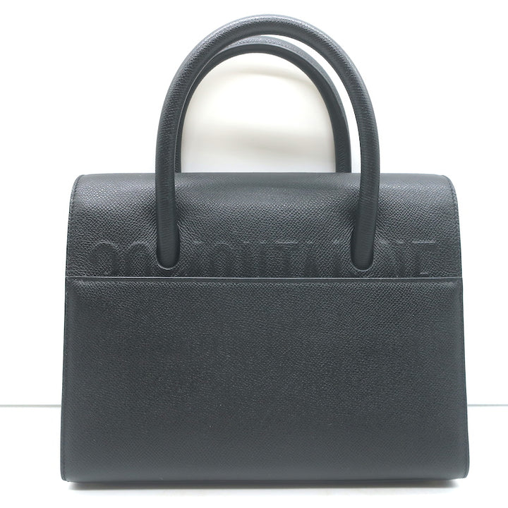 Christian Dior St. Honore Medium Tote Black Grained Leather Crossbody Bag