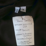 Peter Cohen Leather-Sleeve Cashmere Belted-Side Dress Brown Size Small NEW