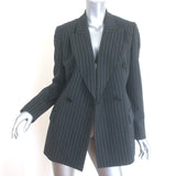 Dolce & Gabbana Pinstripe Double Breasted Blazer Charcoal/Blue Wool Size 44