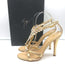 Giuseppe Zanotti Crystal-Embellished Sandals Gold Metallic Leather Size 37