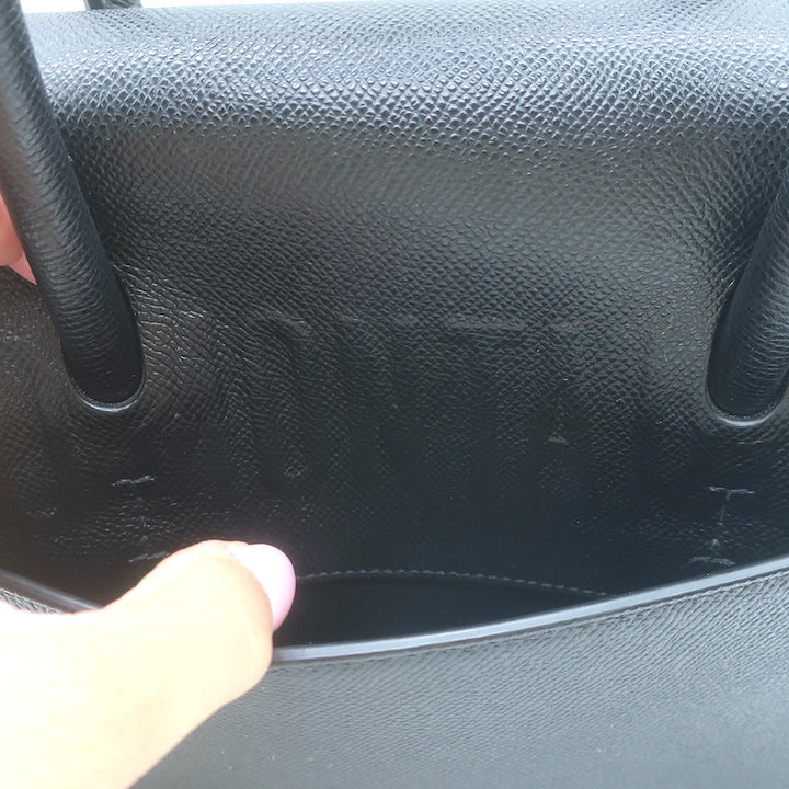 Christian Dior St. Honore Medium Tote Black Grained Leather Crossbody Bag