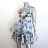Cara Cara Audrey Bustier Mini Dress Botanica Blue Floral Print Linen Size 0 NEW