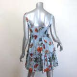 Cara Cara Audrey Bustier Mini Dress Botanica Blue Floral Print Linen Size 0 NEW