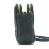 Saint Laurent Becky Quilted Double Zip Pouch Dark Green Leather Crossbody Bag