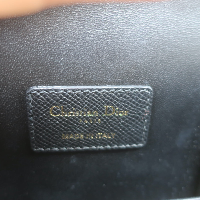 Christian Dior St. Honore Medium Tote Black Grained Leather Crossbody Bag