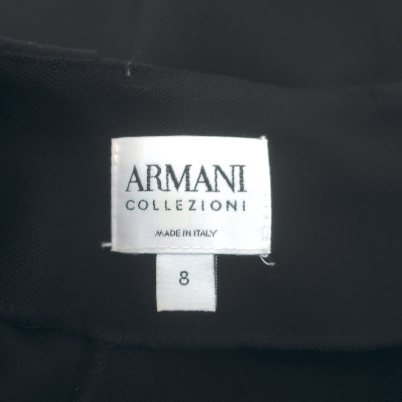 Armani Collezioni Puff Sleeve Blouse Black Wool-Blend Size 8