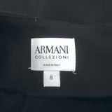 Armani Collezioni Puff Sleeve Blouse Black Wool-Blend Size 8