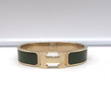 Hermes Clic H PM Bracelet Forest Green Enamel & Gold