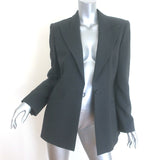Giorgio Armani Tonal Chevron Striped Blazer Dark Gray Size 44 One-Button Jacket