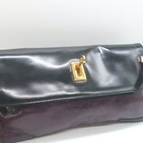Balenciaga Lune Clutch Dark Purple & Black Leather