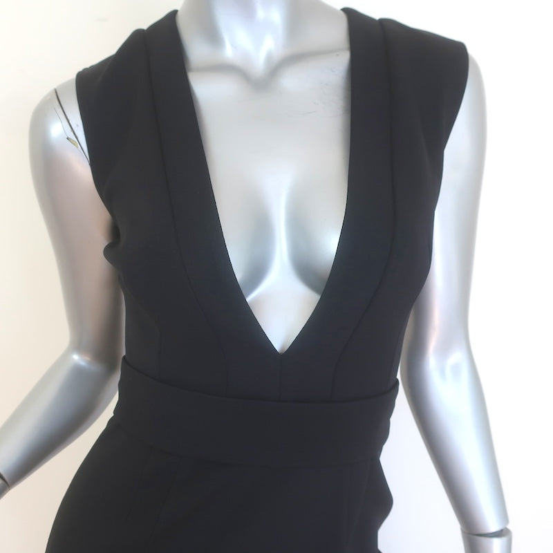 Nicholas Zip-Back Mesh-Paneled Sleeveless Midi Dress Black Size US 4
