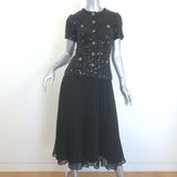 Self-Portrait Sequin Boucle Tailored Midi Dress Black Size US 0 NEW