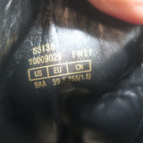 Stuart Weitzman Sondra Pearl-Trimmed Flat Combat Boots Black Leather Size 9