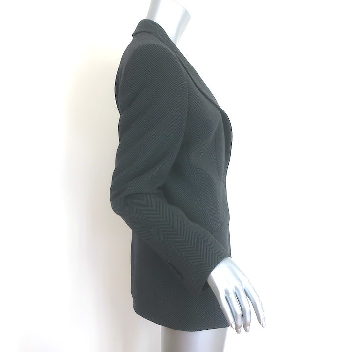 Giorgio Armani Tonal Chevron Striped Blazer Dark Gray Size 44 One-Button Jacket