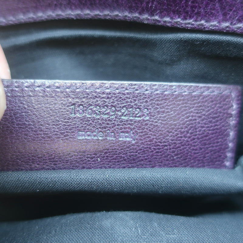 Balenciaga Lune Clutch Dark Purple &amp; Black Leather