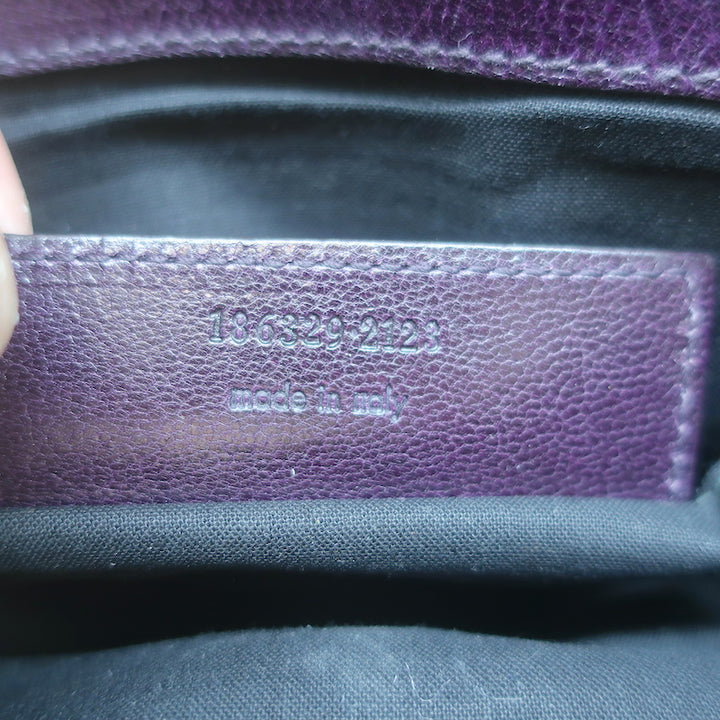 Balenciaga Lune Clutch Dark Purple &amp; Black Leather