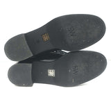 Stuart Weitzman Sondra Pearl-Trimmed Flat Combat Boots Black Leather Size 9