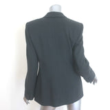 Giorgio Armani Tonal Chevron Striped Blazer Dark Gray Size 44 One-Button Jacket