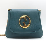 Gucci 1973 Small Chain-Strap Crossbody Bag Teal Pebbled Leather