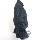 Tory Burch Ronnie 3/4 Sleeve Rain Jacket Black Nylon Size Medium