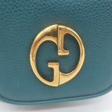 Gucci 1973 Small Chain-Strap Crossbody Bag Teal Pebbled Leather