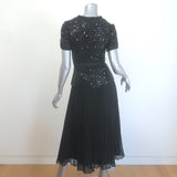 Self-Portrait Sequin Boucle Tailored Midi Dress Black Size US 0 NEW