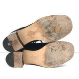 Chanel 18A CC Lace-Up Cap Toe Ankle Boots Black Suede & Patent Leather Size 39