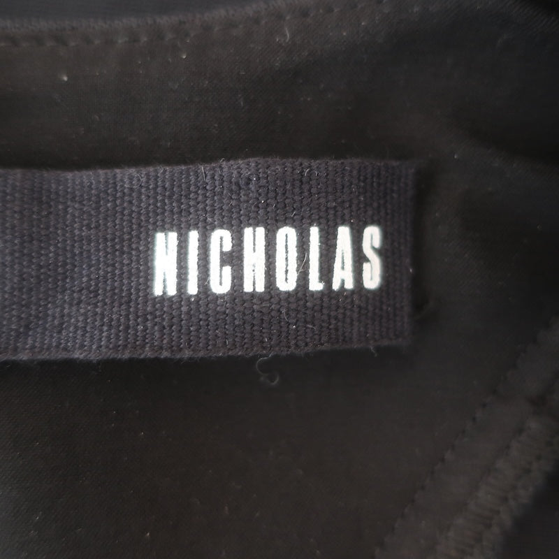 Nicholas Zip-Back Mesh-Paneled Sleeveless Midi Dress Black Size US 4