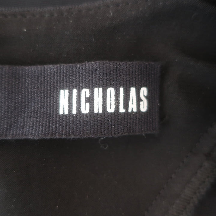 Nicholas Zip-Back Mesh-Paneled Sleeveless Midi Dress Black Size US 4