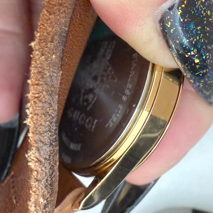 Gucci Le Marche des Merveilles Bee Watch Brown Leather Strap