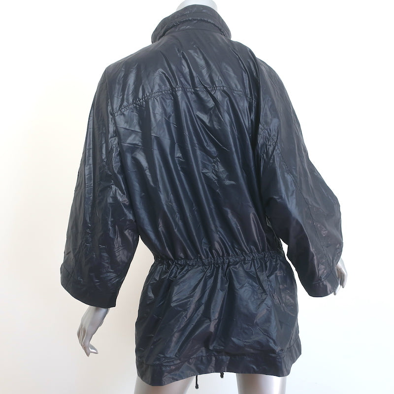Tory Burch Ronnie 3/4 Sleeve Rain Jacket Black Nylon Size Medium