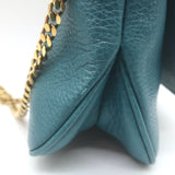 Gucci 1973 Small Chain-Strap Crossbody Bag Teal Pebbled Leather