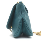 Gucci 1973 Small Chain-Strap Crossbody Bag Teal Pebbled Leather