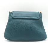 Gucci 1973 Small Chain-Strap Crossbody Bag Teal Pebbled Leather