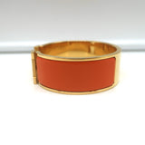 Hermes Clic Clac H PM Bracelet Orange Enamel & Gold