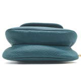 Gucci 1973 Small Chain-Strap Crossbody Bag Teal Pebbled Leather