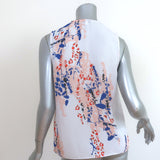 Reiss Top Warren Light Gray Floral Print Chiffon Size 4 Sleeveless Blouse