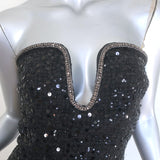 Self-Portrait Crystal-Trimmed Sequin Boucle Midi Dress Black Size US 2