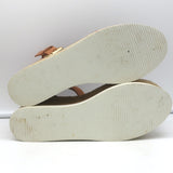 See by Chloe Glyn Platform Espadrille Sandals Pink Suede & Tan Leather Size 37