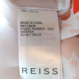 Reiss Top Warren Light Gray Floral Print Chiffon Size 4 Sleeveless Blouse